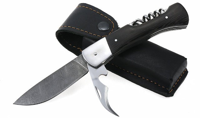 Нож складной Ворсма Турист дамасская сталь (кузница Семина) (61556)