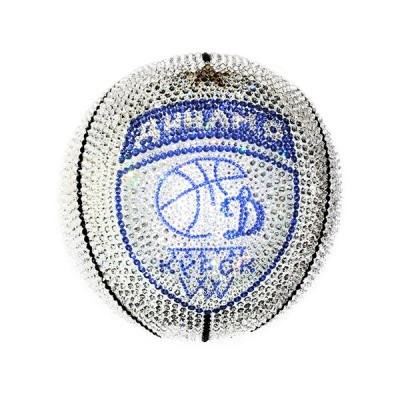 Баскетбольный мяч белый с кристаллами Swarovski (2409)