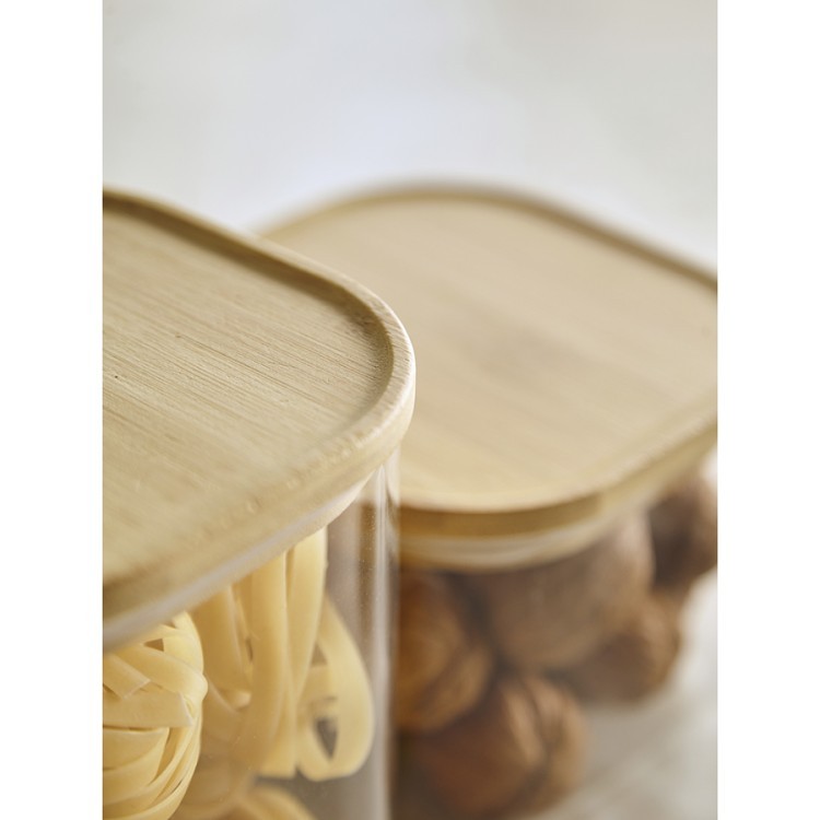 Банка для хранения квадратная glass bamboo, 1,5 л (77499)
