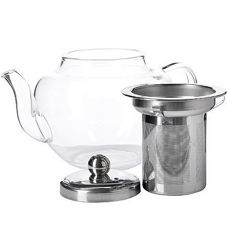Заварочный чайник 3пр 600мл стек н/с LR (60074)