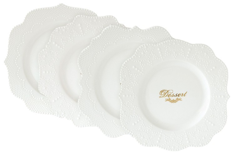 Набор из 4-х десертных тарелок Белое кружево - R2S1268_MADE-AL Easy Life (R2S)