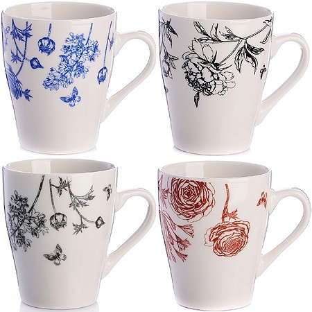 Кружка 340 млЦветы графика (мин.4шт)LR (31227) Кружка 340 млЦветы графика (мин.4шт)LR (31227)