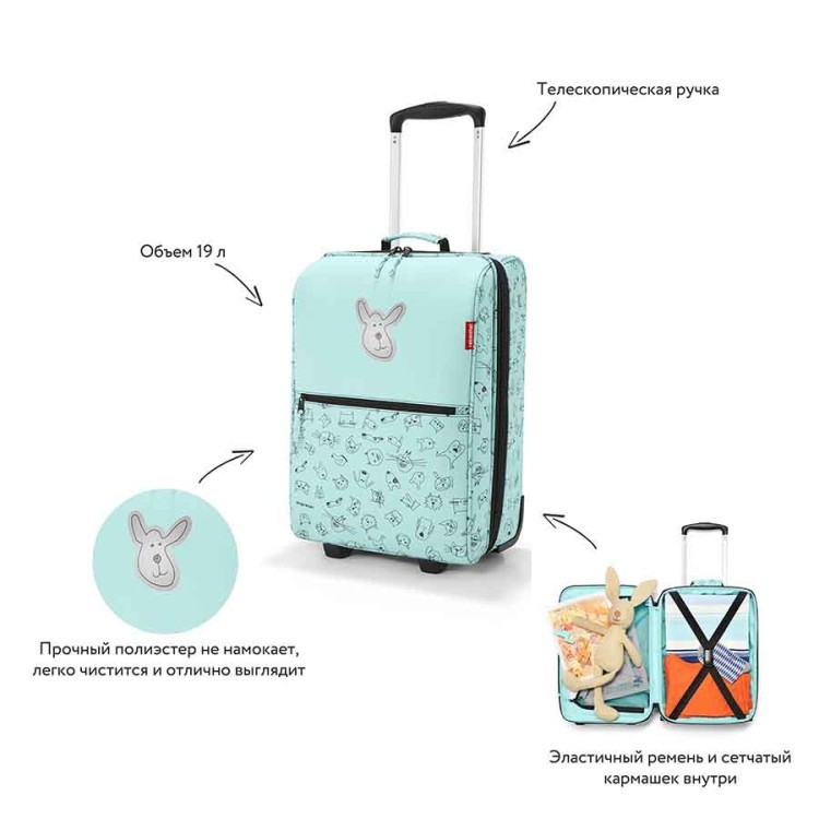 Чемодан детский trolley xs cats and dogs mint (59812)