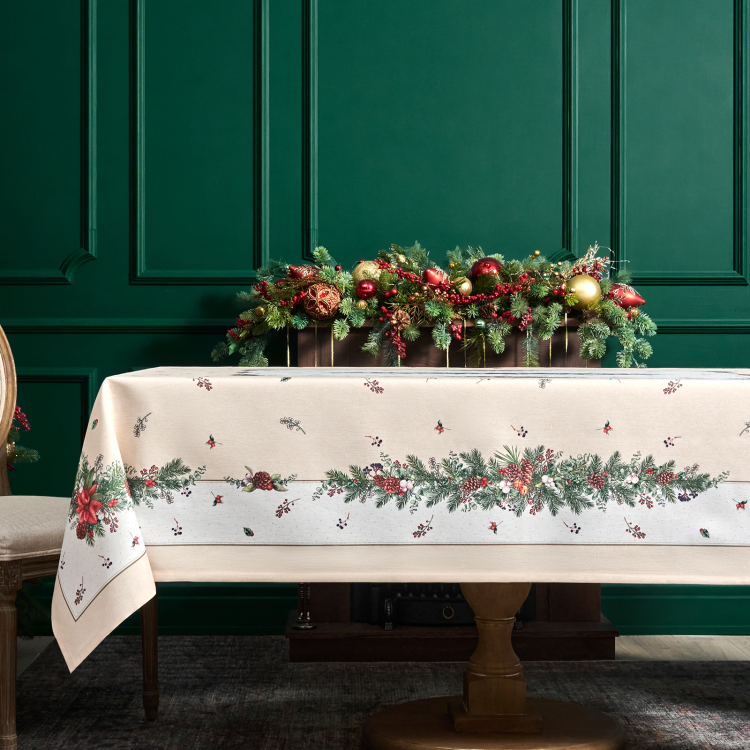 Скатерть  160х220 cm  прямоугольная, "celebration", цвет: бежевый, tm lefard, полиэстер 100% (кор=18 Lefard (986-001-20)