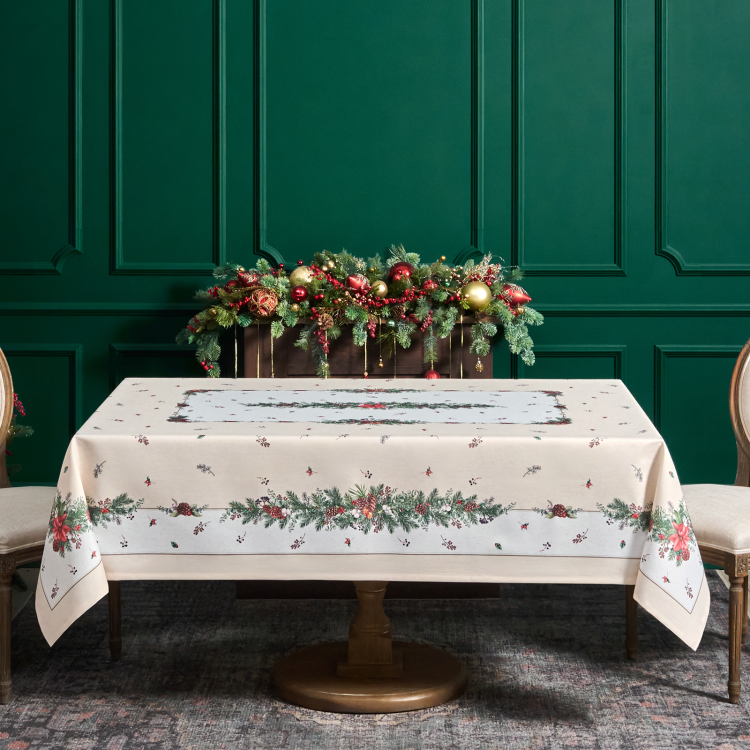 Скатерть  160х220 cm  прямоугольная, "celebration", цвет: бежевый, tm lefard, полиэстер 100% (кор=18 Lefard (986-001-20)