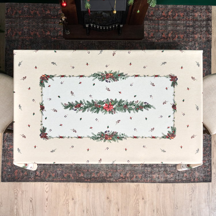 Скатерть  160х220 cm  прямоугольная, "celebration", цвет: бежевый, tm lefard, полиэстер 100% (кор=18 Lefard (986-001-20)