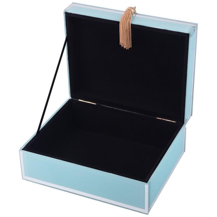 Шкатулка коллекция "гламур" с кисточкой цвет:бирюза 19*15*8 см Lefard (453-173) Шкатулка коллекция "гламур" с кисточкой цвет:бирюза 19*15*8 см Lefard (453-173)