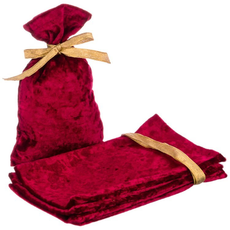 Набор мешочков подарочных из 5шт "сувенир", 20х13см, 100%пэ, вилюр, бордо. Текстильный Мир (850-002-2)