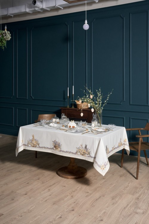 Скатерть "лавандовая весна" 160х220см, 100% хлопок, твил с пропиткой Lefard (850-768-21)