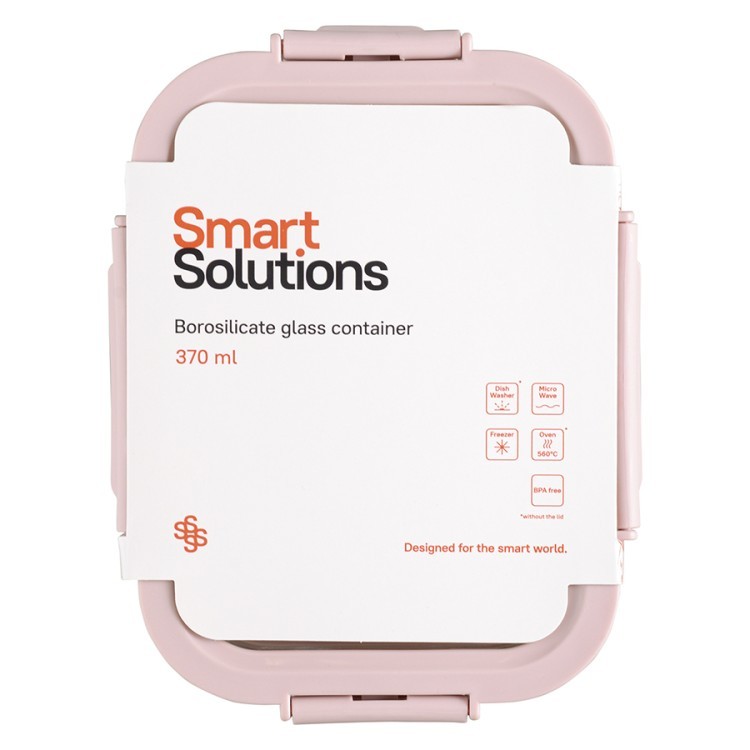 Контейнер для запекания, хранения и переноски продуктов в чехле smart solutions, 370 мл, розовый (73393)