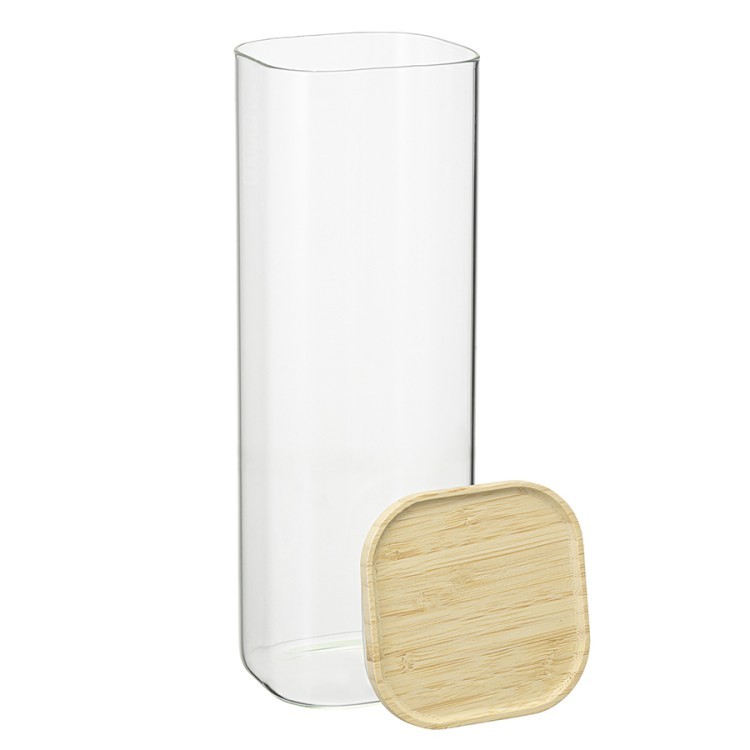 Банка для хранения квадратная glass bamboo, 2,2 л (77501)