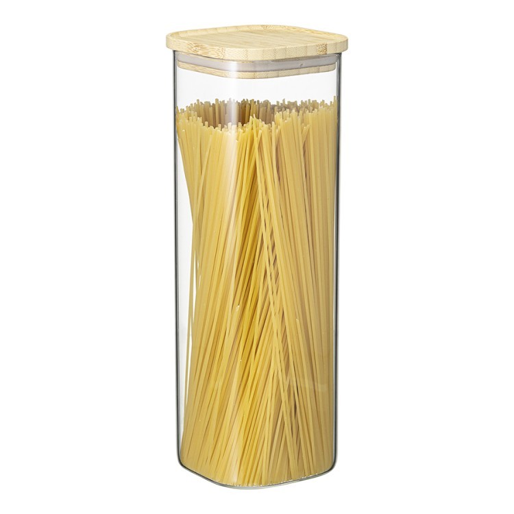 Банка для хранения квадратная glass bamboo, 2,2 л (77501)