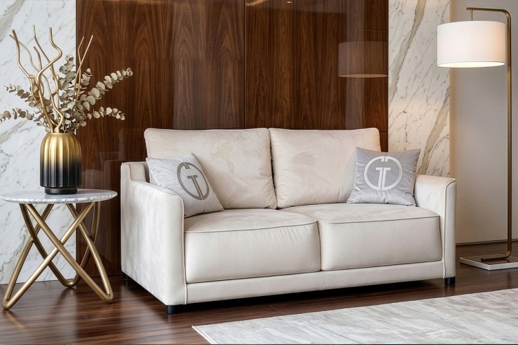 Диван Портофино(Portofino) 180 двухм раскл с кантом св-серый Colt030+Colt025 (TT-00013567)