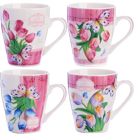 Кружка 340 мл Тюльпаны (мин. 4шт) LR (31240)