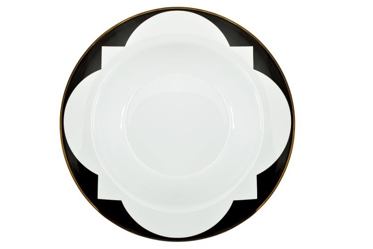 Тарелка суповая 21см, черно-белая (6) (TT-00000315)