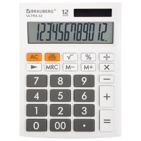 Калькулятор настольный Brauberg Ultra-12-WT 12 разрядов 250496 (1) (86052) Калькулятор настольный Brauberg Ultra-12-WT 12 разрядов 250496 (1) (86052)