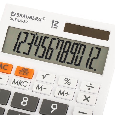 Калькулятор настольный Brauberg Ultra-12-WT 12 разрядов 250496 (1) (86052) Калькулятор настольный Brauberg Ultra-12-WT 12 разрядов 250496 (1) (86052)