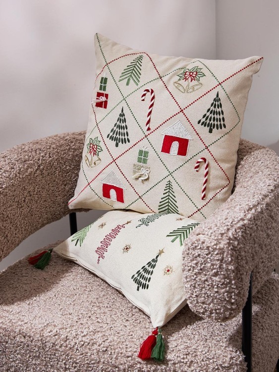 Чехол на подушку frozen pines из коллекции new year essential, 30х50 см (79793)