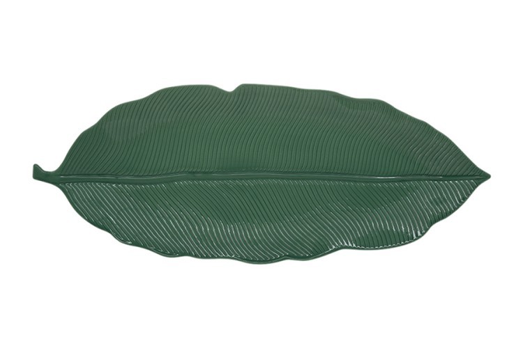 Блюдо-листок Мадагаскар зеленое, 39 х 16 см - EL-R2050/LEGR Easy Life