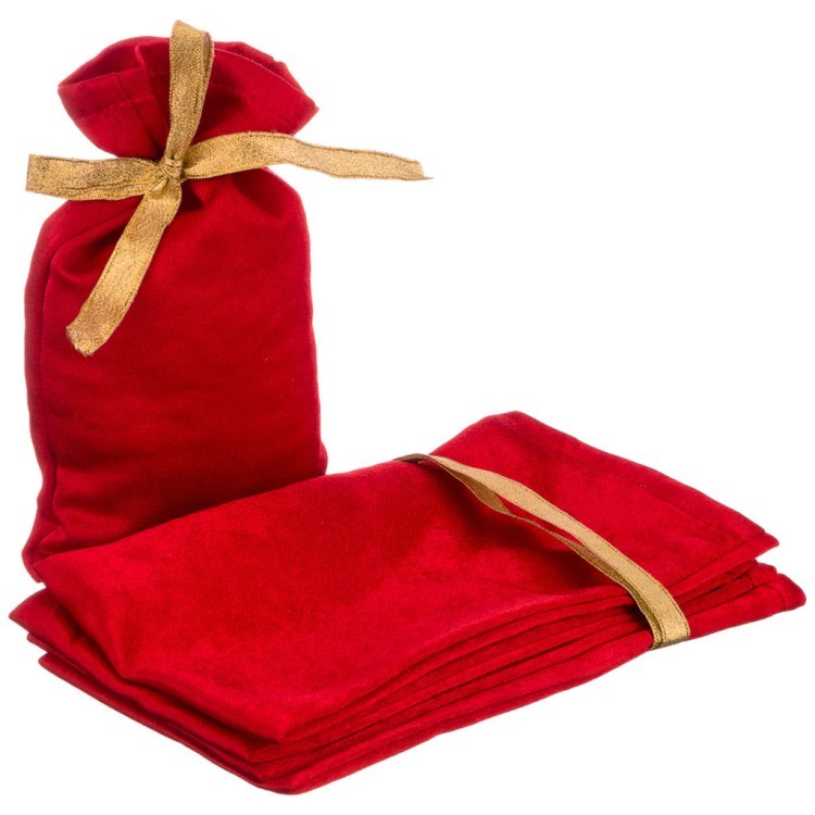 Набор мешочков подарочных из 5шт "сувенир", 20х13см, 100%пэ, атлас красный SANTALINO (850-002-1)