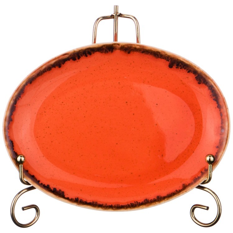 Тарелка seasons18*14 см овальная цвет оранжевый (кор=6шт.) Porland (664-167)