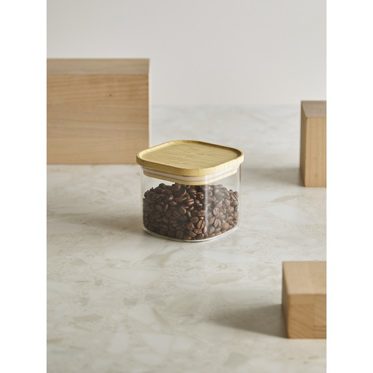Банка для хранения квадратная glass bamboo, 600 мл (77502)
