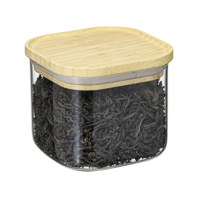 Банка для хранения квадратная glass bamboo, 600 мл (77502)