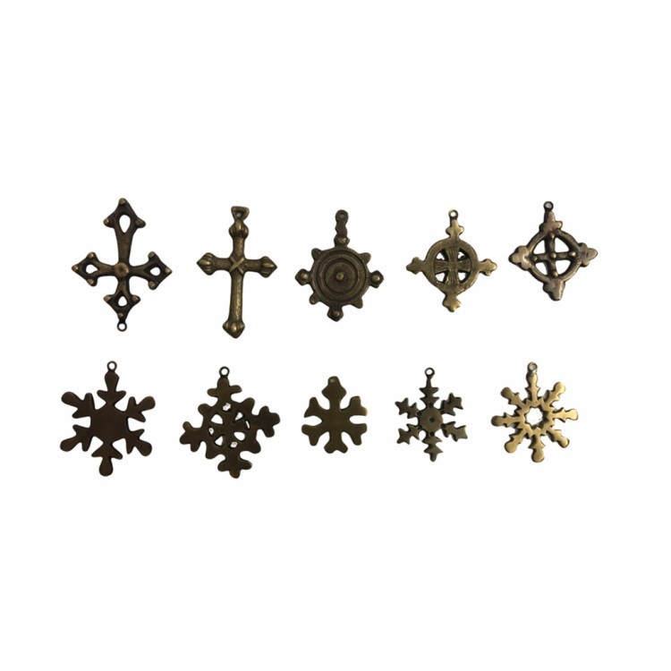 Набор елочных игрушек из 10 штук PI159/AB, никель, Antique brass, ROOMERS FURNITURE