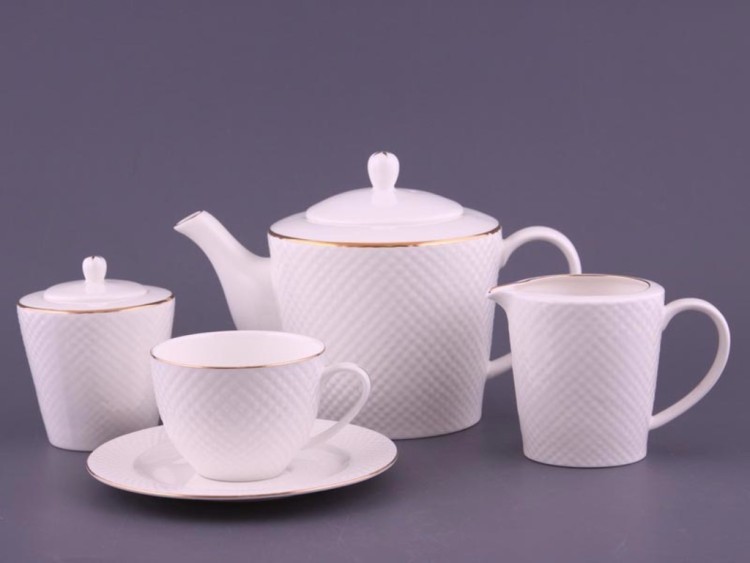 Чайный сервиз на 6 персон "даймонд" 15 пр. 1250/250 мл. Porcelain Manufacturing (392-007) 