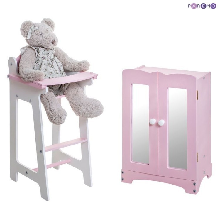 Набор кукольной мебели (шкаф+стул), цвет Розовый (PFD116-17)