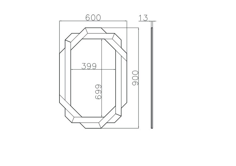 Зеркало в декоративной раме 90*60см (TT-00012684)