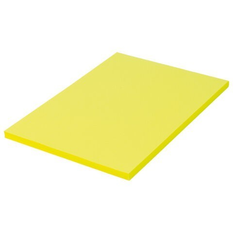 Бумага цветная для принтера Brauberg А4 80 г/м2 100 листов желтая 112454 (3) (85736)