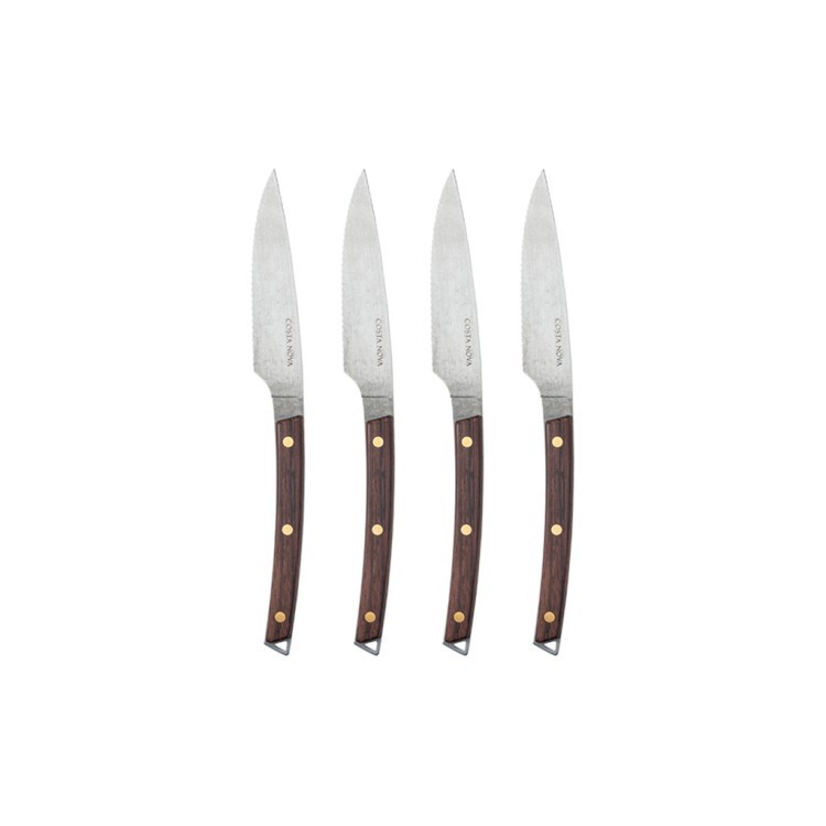 Набор из 4 ножей для стейка C20587-VTG, дерево, металл, matt chrom, Costa Nova