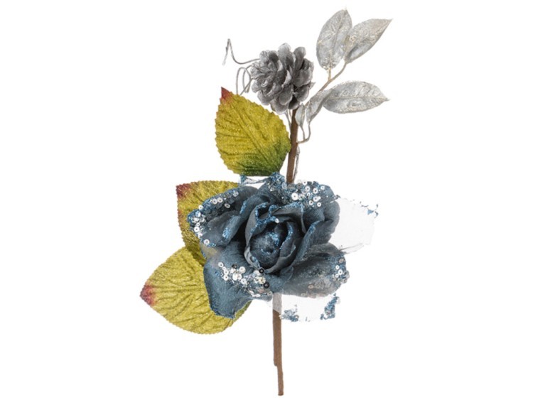 Цветок искусственный "роза" длина=30 cm. на клипсе (мал=48шт./кор=480шт.) Huajing Plastic (241-1847)