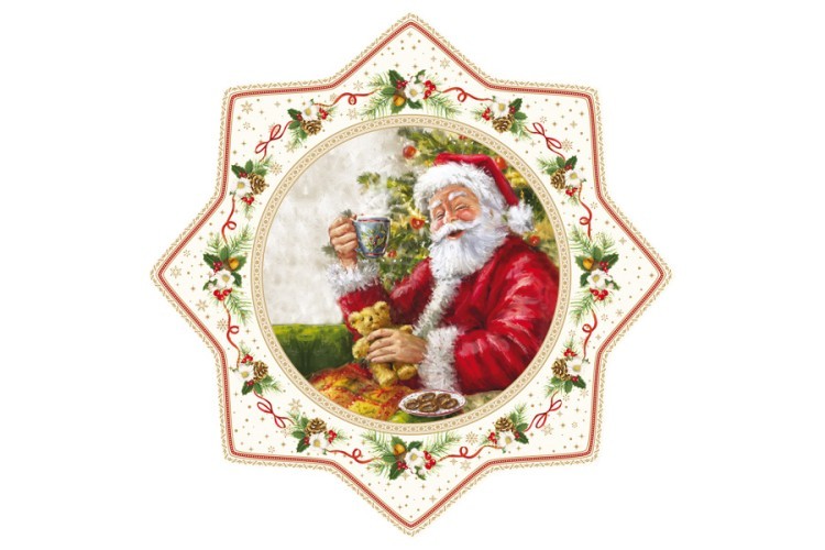 Блюдо для торта Дед Мороз с кружкой в подарочной упаковке - EL-R2070_CHTR_2 Easy Life (R2S)