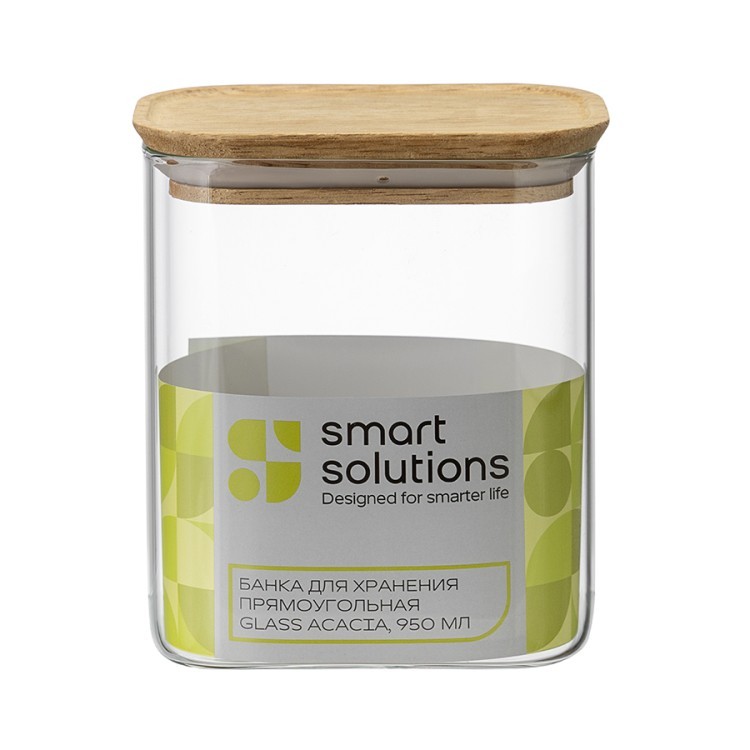 Банка для хранения прямоугольная glass acacia, 950 мл (79987)