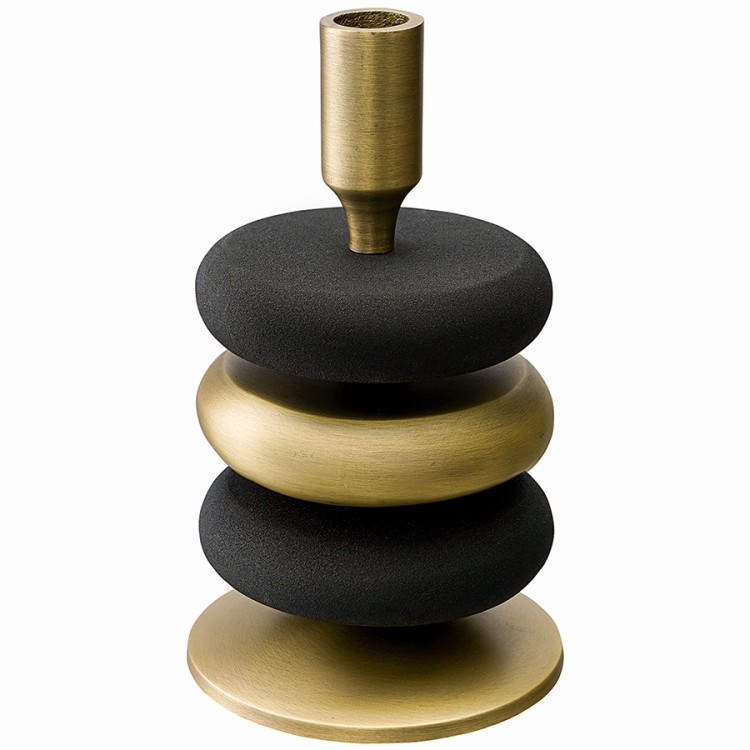 Подсвечник stone, 20 см, черный/античная латунь (76296) Подсвечник stone, 20 см, черный/античная латунь (76296)