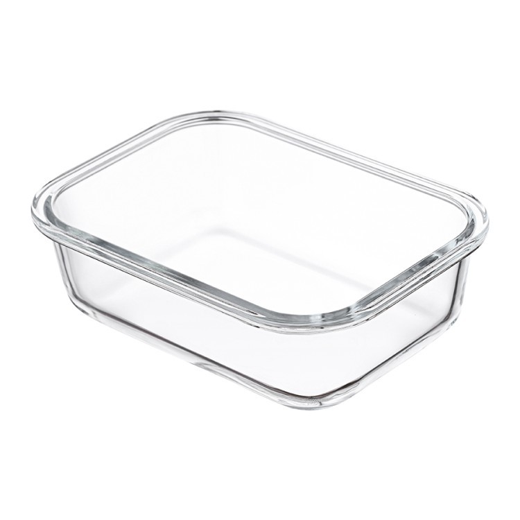 Контейнер для запекания и хранения прямоугольный click glass, 640 мл, светло-серый (77789)