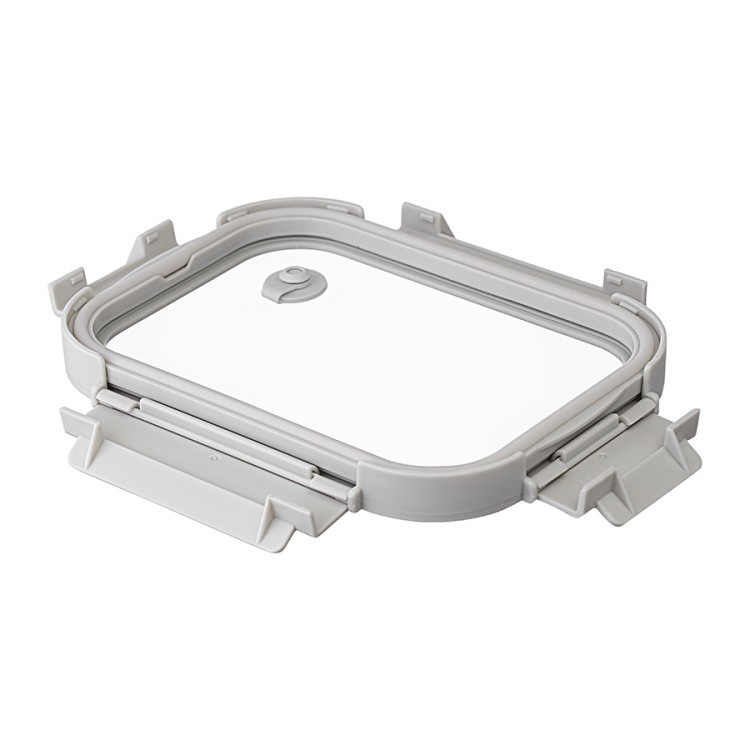 Контейнер для запекания и хранения прямоугольный click glass, 640 мл, светло-серый (77789)