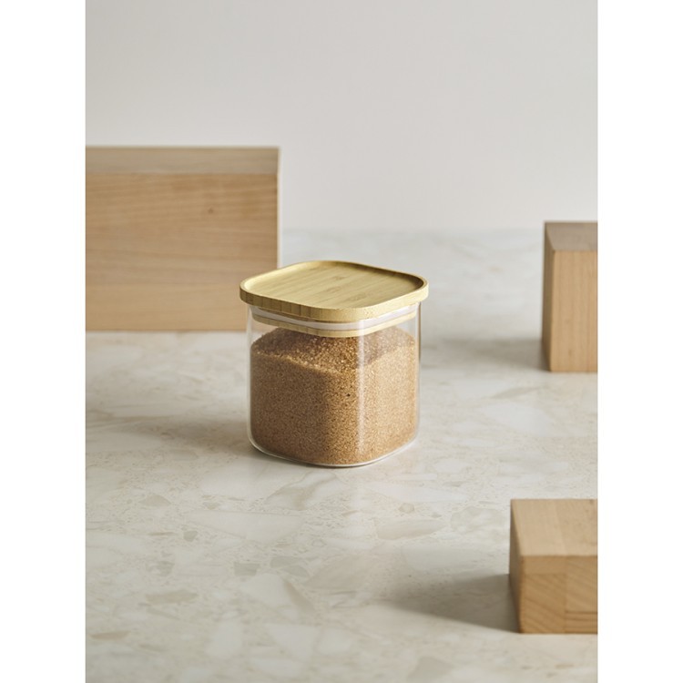 Банка для хранения квадратная glass bamboo, 800 мл (77503)