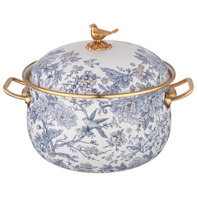 Кастрюля эмалированная lefard с крышкой, серия royal garden 4,8л, диа.22см подходит для индук.пл Lefard (950-674)