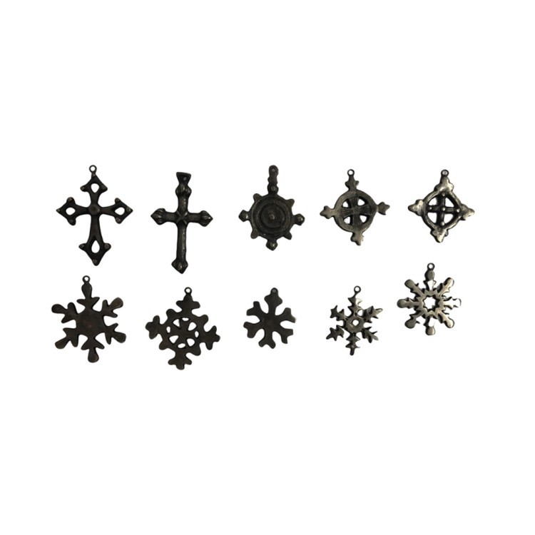 Набор елочных игрушек из 10 штук PI159/AN, никель, Antique nickel, ROOMERS FURNITURE
