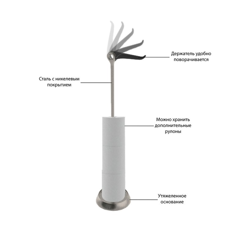 Держатель для туалетной бумаги tucan, 73 см, никель (39605)