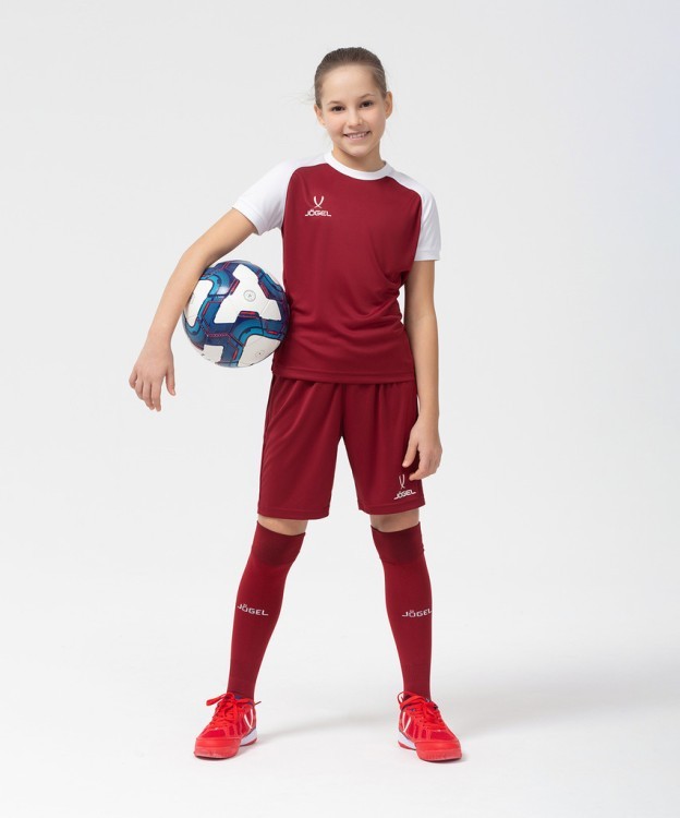 Шорты игровые JOGEL CAMP Classic Shorts, гранатовый/белый, детский (702572)