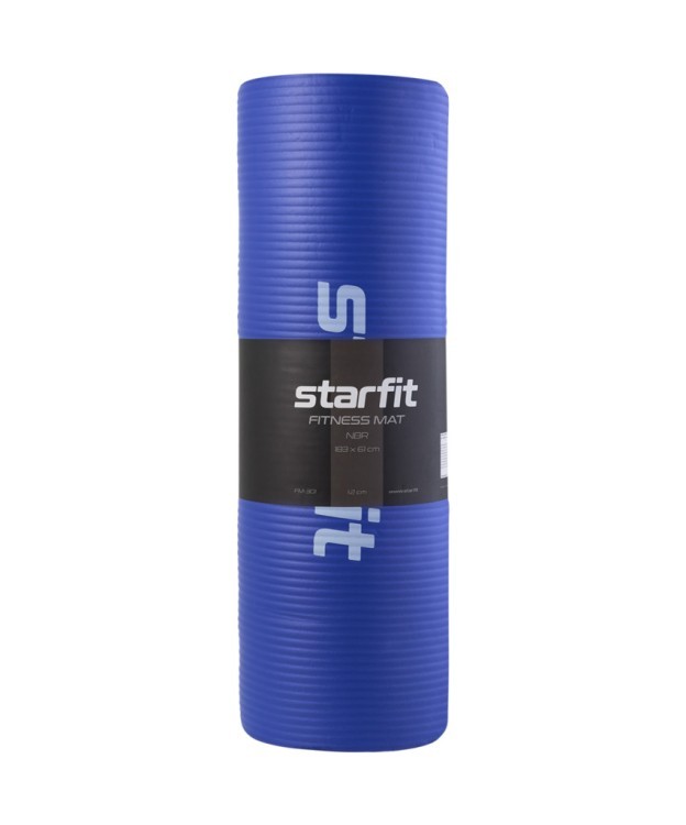 Коврик для йоги и фитнеса Starfit FM-301, NBR, 183x61x1,2 см, темно-синий (1007346)