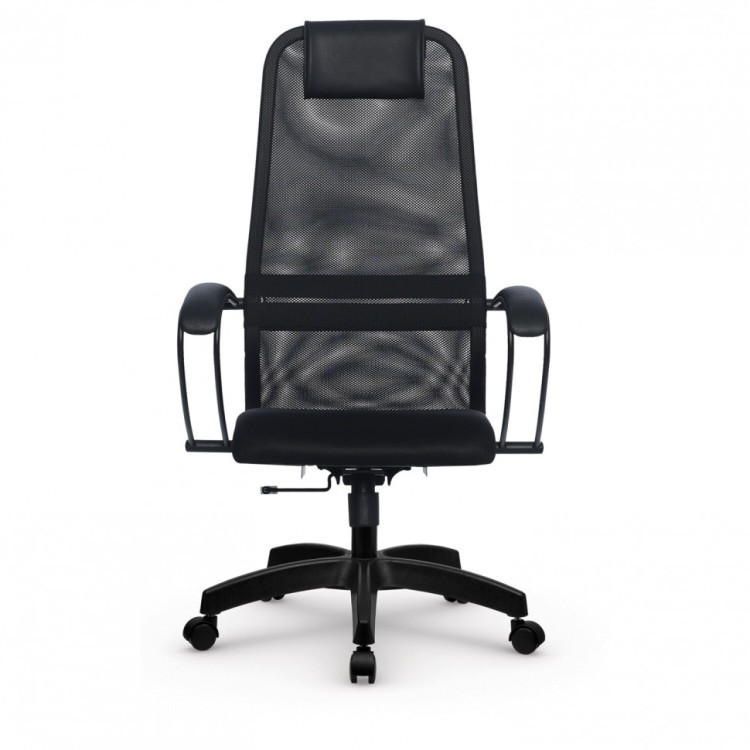 Кресло офисное МЕТТА SU-B-8 пластик ткань-сетка сиденье мягкое черное 532432 (1) (94563)