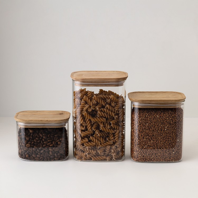 Банка для хранения прямоугольная glass acacia, 1,3 л (79985)