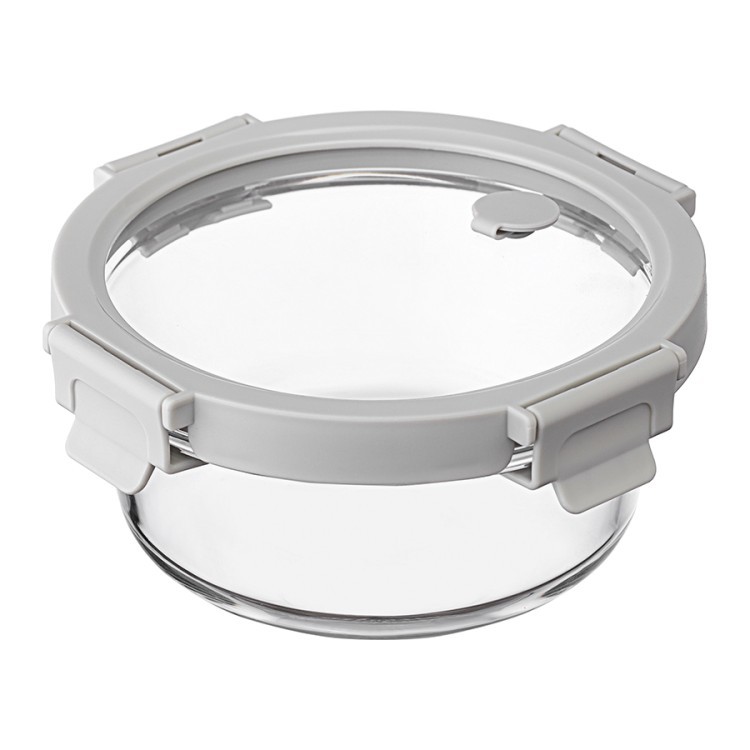 Контейнер для запекания и хранения круглый с крышкой, 650 мл, светло-серый (77788)