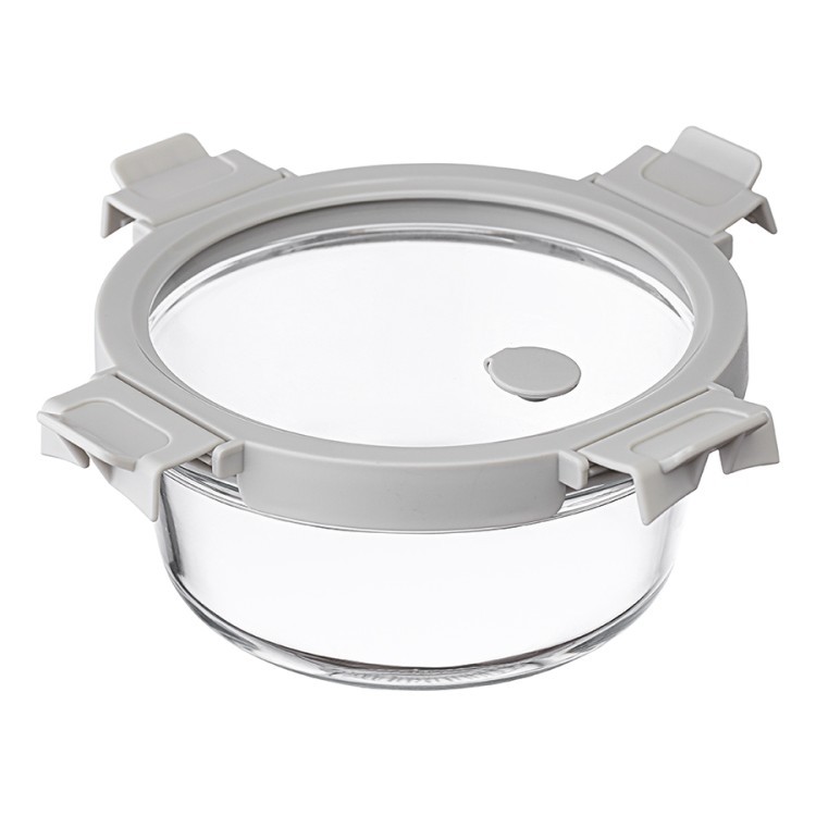 Контейнер для запекания и хранения круглый с крышкой, 650 мл, светло-серый (77788)