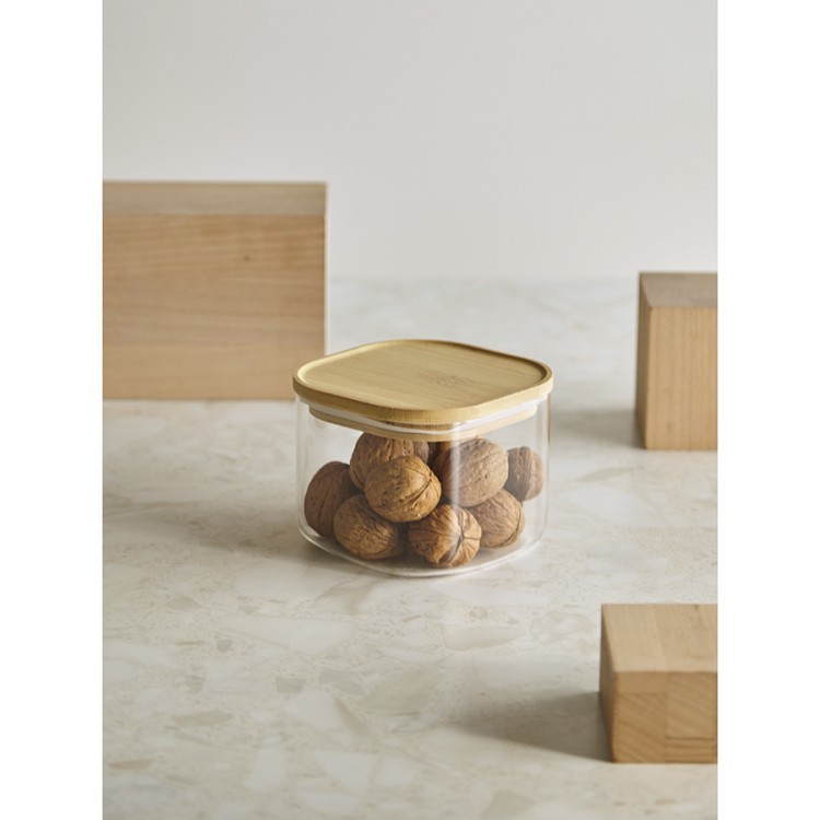 Банка для хранения квадратная glass bamboo,1 л (77504)
